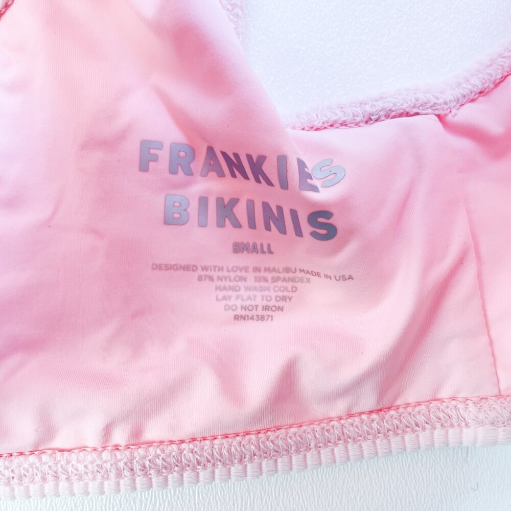 Frankies Bikinis Connor Ribbed Scoop Bikini Top Love Pink Size Small NEW NWT - Picture 4 of 7